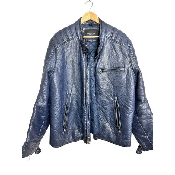 Marc Anthony navy faux leather jacket sz XXL - Picture 1 of 6